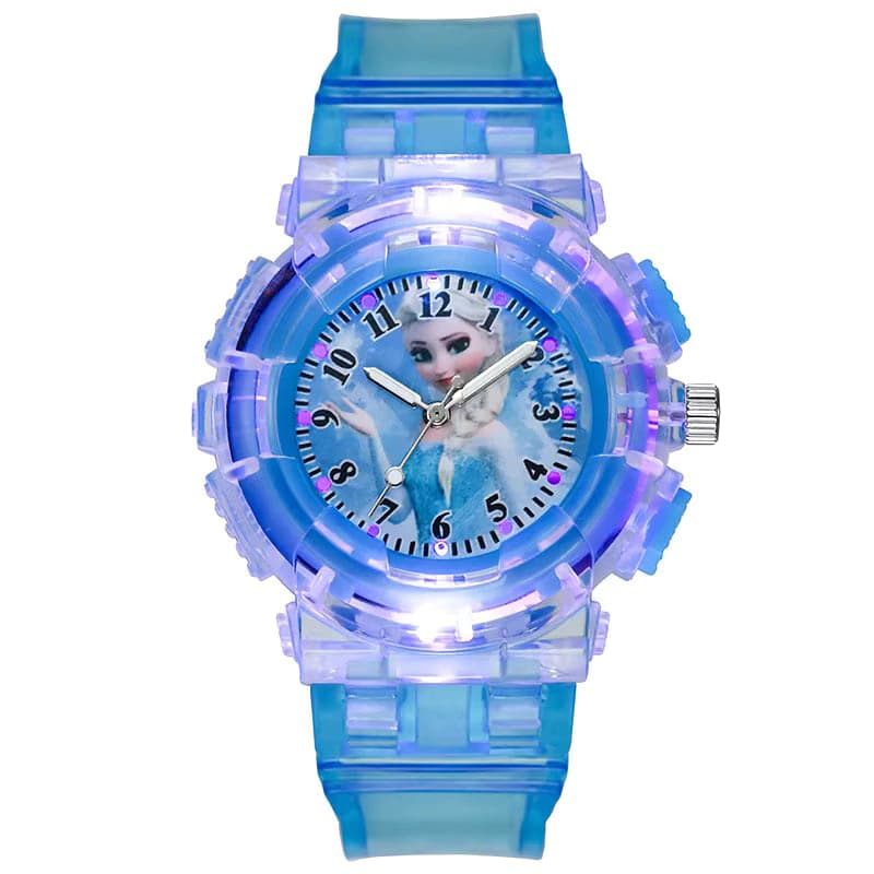 Cute Cartoon Kids Watch with Sparkling Glitter – Ice Princess Quartz for Girls